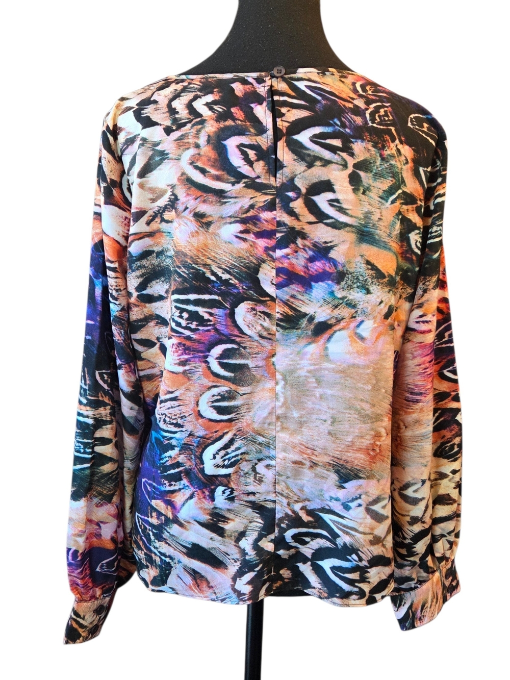 Mario Serani Abstract Multicolor Long Sleeve Blouse Size Large - Picture 4 of 7